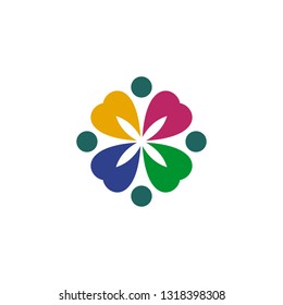 Community and adoption care logo design vector template