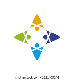 Community and adoption care logo design vector template