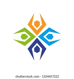 Community and adoption care logo design vector template