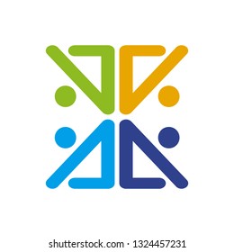 Community and adoption care logo design vector template