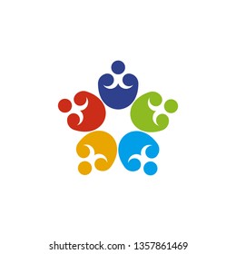 Community and adoption care logo design vector template