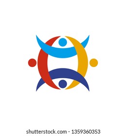 Community and adoption care logo design vector template