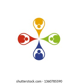 Community and adoption care logo design vector template