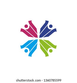 Community and adoption care logo design vector template