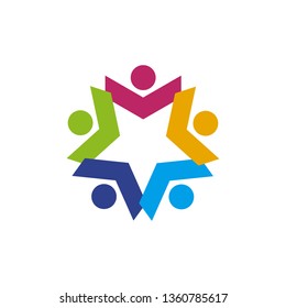 Community and adoption care logo design vector template