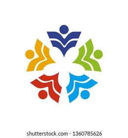Community and adoption care logo design vector template