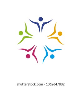 Community and adoption care logo design vector template