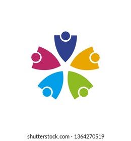 Community and adoption care logo design vector template