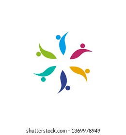 Community and adoption care logo design vector template