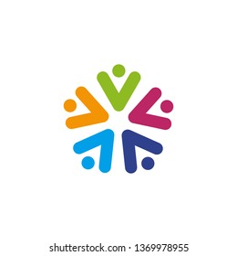 Community and adoption care logo design vector template