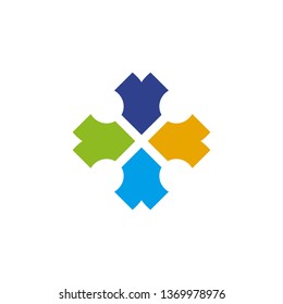 Community and adoption care logo design vector template