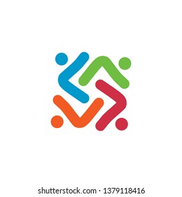 Community and adoption care logo design vector template