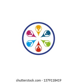 Community and adoption care logo design vector template