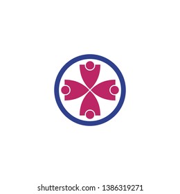 Community and adoption care logo design vector template