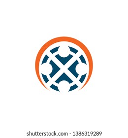 Community and adoption care logo design vector template