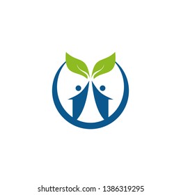 Community and adoption care logo design vector template