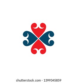 Community and adoption care logo design vector template