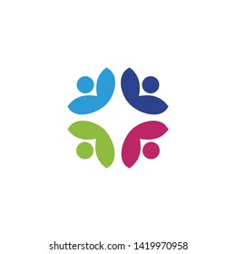 Community and adoption care logo design vector template