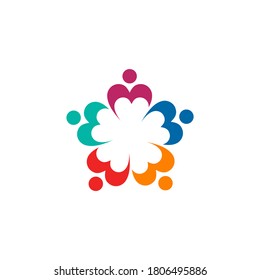 Community and adoption care logo design vector template