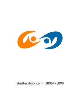 Community and adoption care logo design vector template