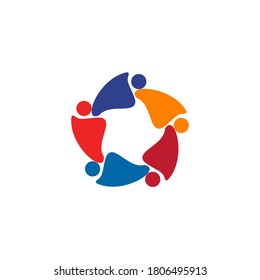 Community and adoption care logo design vector template