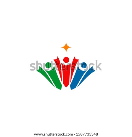 Community and adoption care logo design vector template