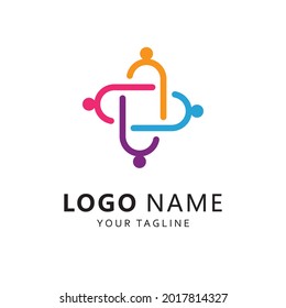 Community and adoption care Logo vector icon template