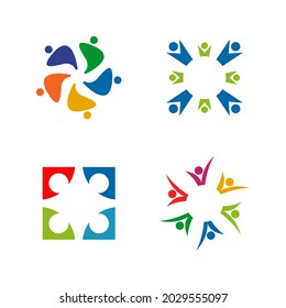 Community, adoption, care, teamwork logo design vector