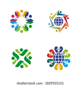 Community, adoption, care, teamwork logo design vector