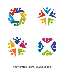 Community, adoption, care, teamwork logo design vector