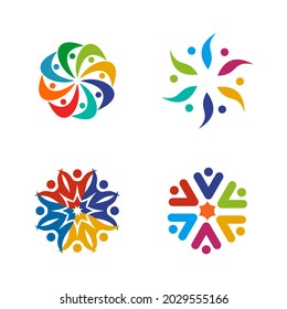 Community, adoption, care, teamwork logo design vector