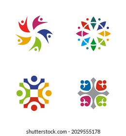 Community, adoption, care, teamwork logo design vector