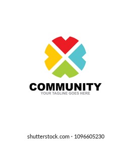 Community and adoption logo design vector icon