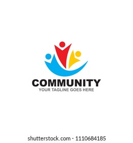 Community and adoption logo design vector template