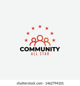 Community all star logo design template vector isolated 