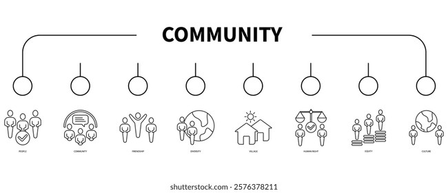 Community banner web icon vector illustration concept