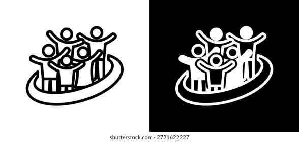 Community Bond Icon whiteblack Vector Illustration