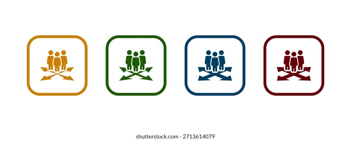 Ilustración vectorial de icono de comunidad de refuerzo. Icono de comunidad de refuerzo en diferentes diseños de color.