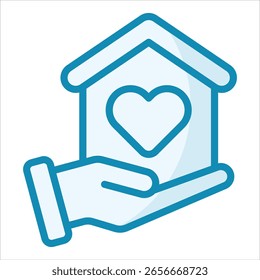 Community Building Icon Element For Design