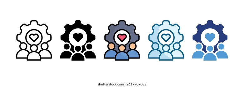 Community Building Icon Set Multiple Style Collection