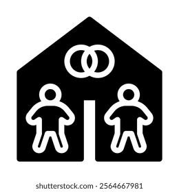 Community building icon solid style transparent