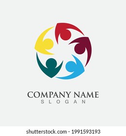 community care and Adoption  Logo template vector icon