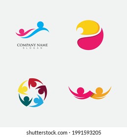 community care and Adoption  Logo template vector icon
