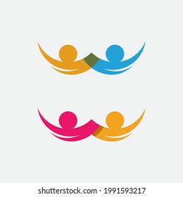 community care and Adoption  Logo template vector icon