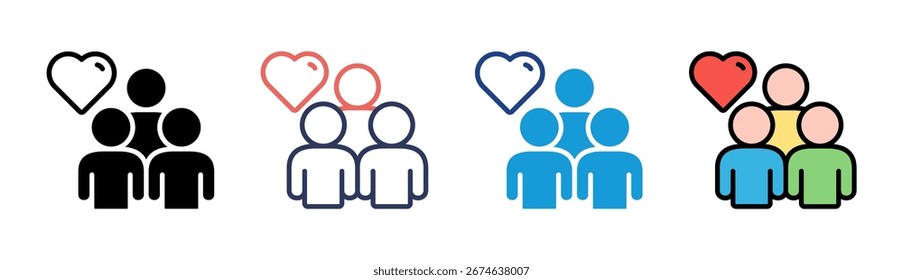 Coleção de Estilos Múltiplos do Conjunto de Ícones de Atendimento à Comunidade