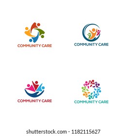 community care logo design, vector illustration