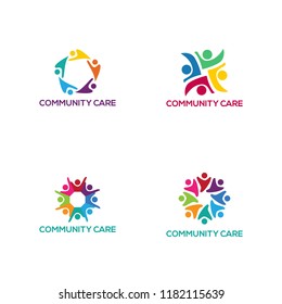 community care logo design, vector illustration