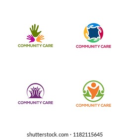 community care logo design, vector illustration