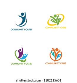 community care logo design, vector illustration