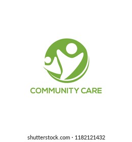 community care logo design, vector illustration